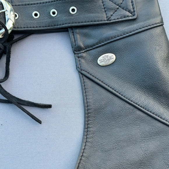 Pair Of Harley Davidson Leather Chaps Size WS - Picture 6 of 13